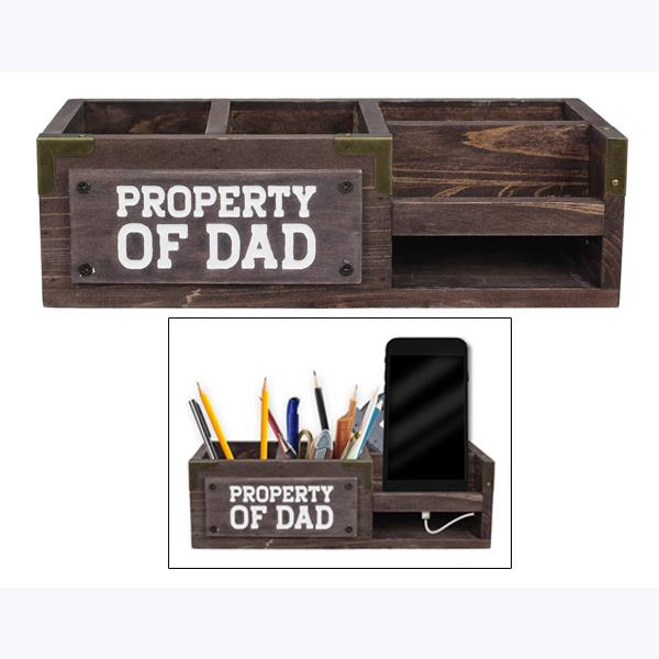 Property of Dad Desk Organizer/Phone Charging Shelf