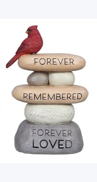 Resin Cardinal On Stacked Wellness Rock