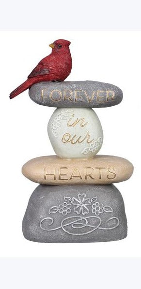 Resin Cardinal On Stacked Wellness Rock