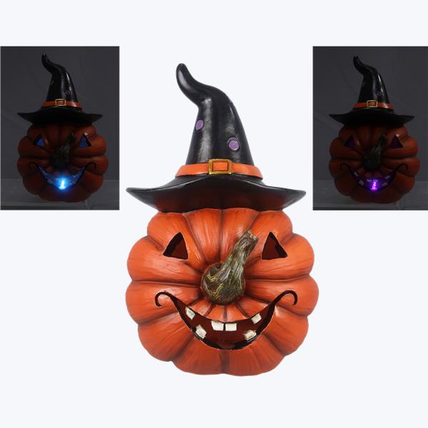 LED pumkin with witch hat
