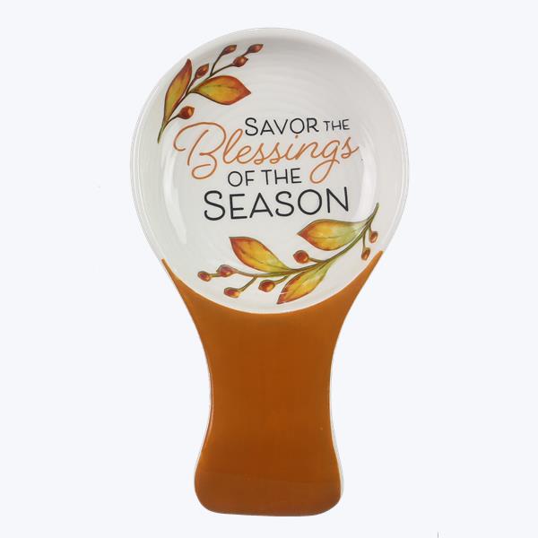 Ceramic Fall Blessings Spoon Rest