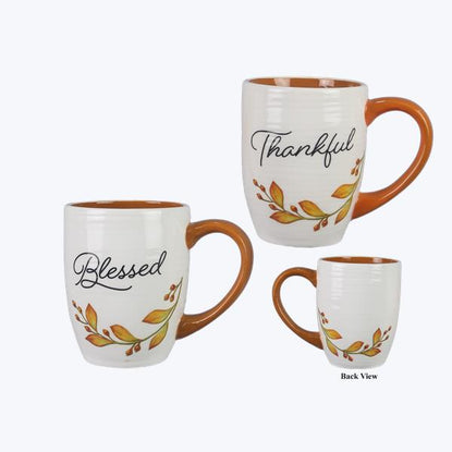 Ceramic Fall 16oz Mug Blessed, Thankful
