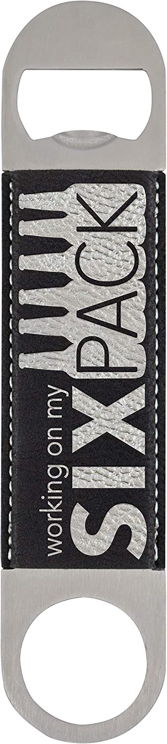 "Six Pack" Bottle Opener, 7-inch High, Black, Grey