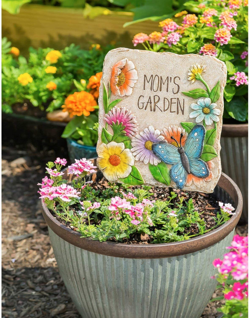 Mom's Garden Flower and Butterfly Stepping Stone - Outside Décor