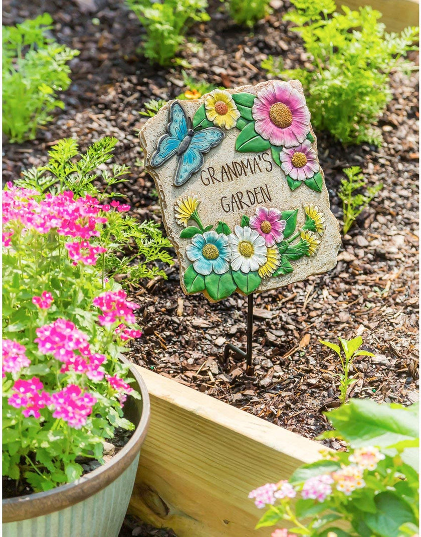 Grandma's Garden Flower and Butterfly Stepping Stone - Outside Décor