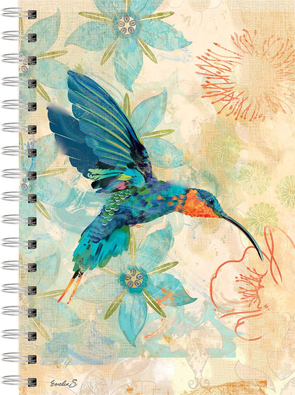 Hummingbird of Sagrada Garden of Plumes Spiral Journal by Evelia Sowash