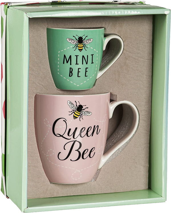 Queen Bee & Mini Bee Ceramic Mug Gift Set