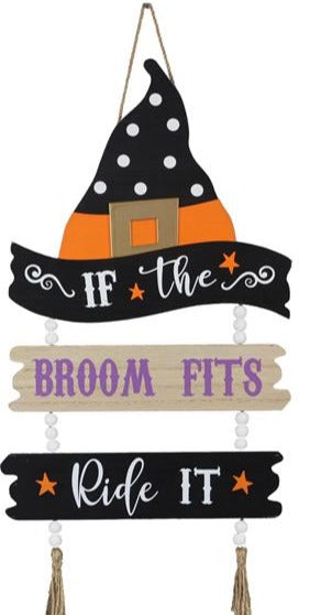 Wood Fun & Freaky Halloween With Hat Wall Sign