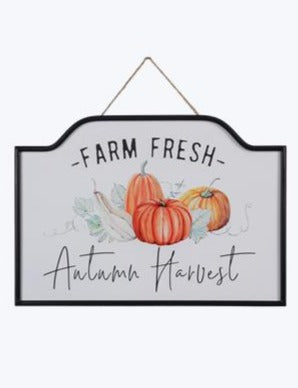 Fall Pumpkin Metal Wall Sign