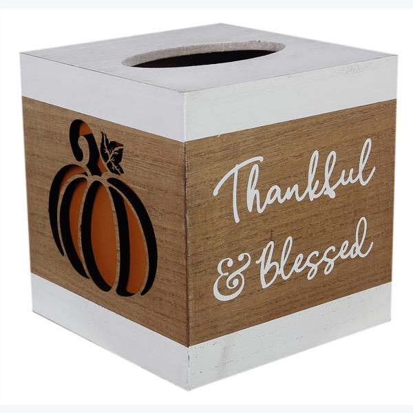 Thanksgiving Themed Wood Tissue Boxe