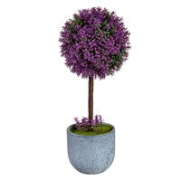12.5" Dark Lavender Colored Topiary in Pot Table Décor