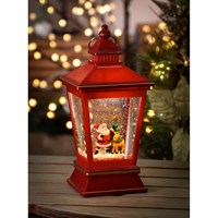 LED Musical Red Water Lantern with Holiday Scene