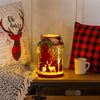 LED Glass Woodland Deer Candle Jar