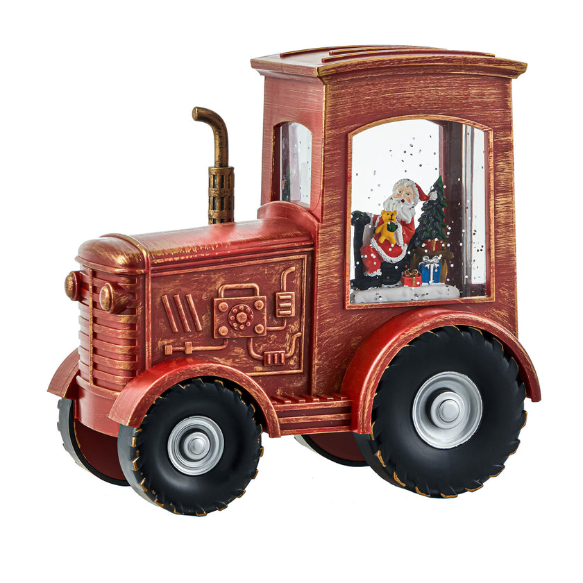 LED Tractor with Spinning Water Movement Lantern Table Décor