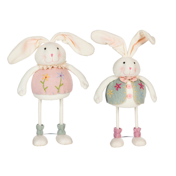 Bunny Boy and Girl Set of 2 Figurines