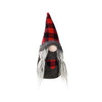 Plush Gnome with Winter Plaid Hat Table Décor
