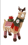 Plush Llama with Hat and Scarf Table Décor