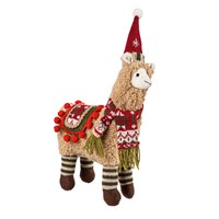 Plush Llama with Hat and Scarf Table Décor