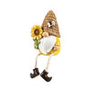 Polyresin Gnome with Sunflower and Dangling Legs Table Décor