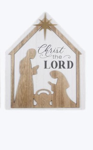 Wood Nativity Standing Sign