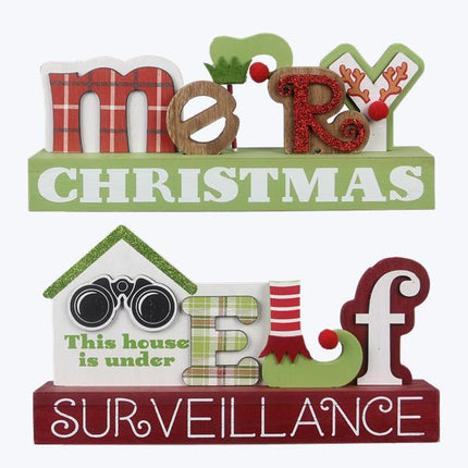 Wood Christmas Tabletop Word Sign