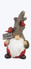 Resin Christmas Figurine With Tree Hat and Cardinals