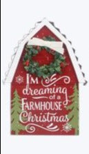 Christmas Wooden Barn Shaped Table Decor