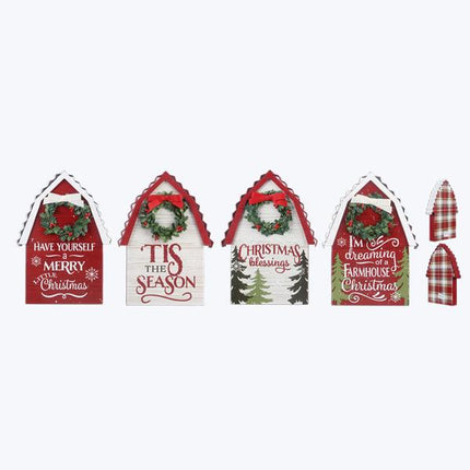 Christmas Wooden Barn Shaped Table Decor