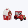 Ceramic Farmhouse and Tractor Christmas Salt and Pepper Shaker Set