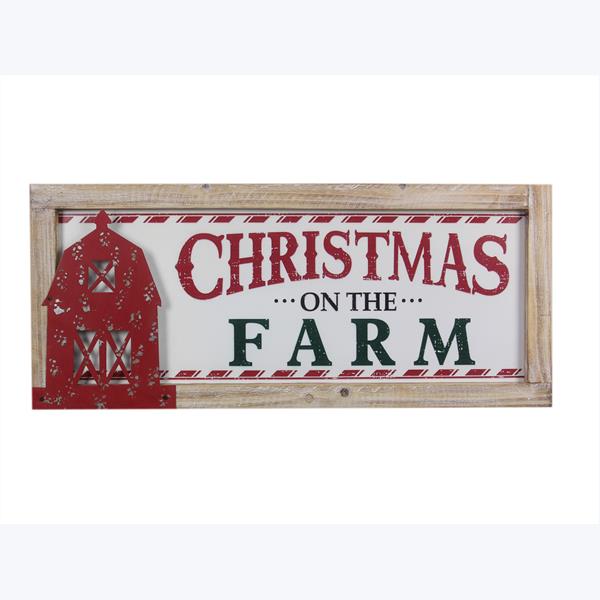 Wooden Christmas on The Farm Sign