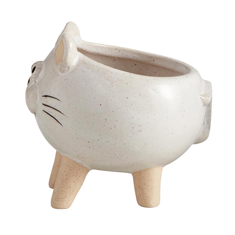 White Cat Planter