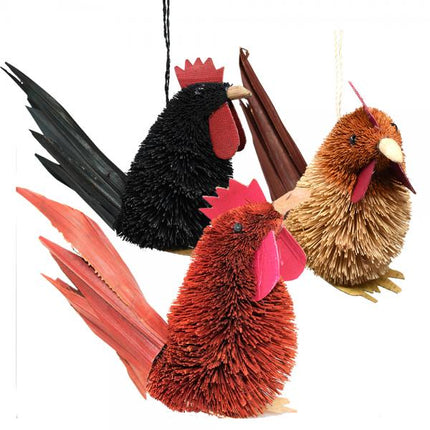 Assorted Rooster Brushart Ornament