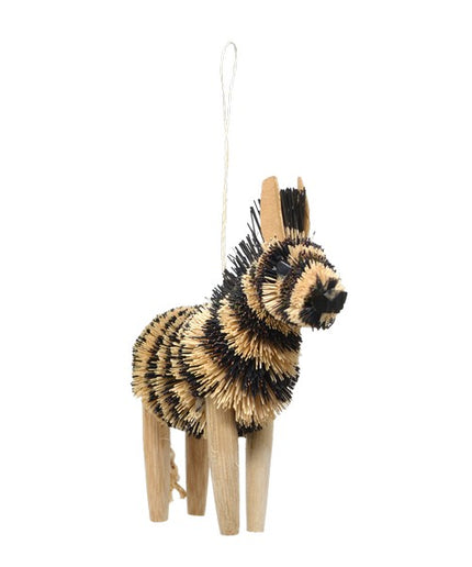 Zebra Brushart Ornament