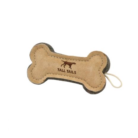 Natural Leather Bone Dog Toy-by Tall Tails