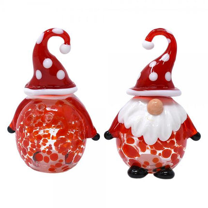 Blown Glass Christmas Gnomes Salt and Pepper Set
