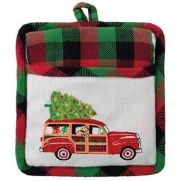 Home For Christmas Potholder With Towel Gift Set