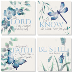 Watercolor Religious Phrases Coaster Set-4 Pieces