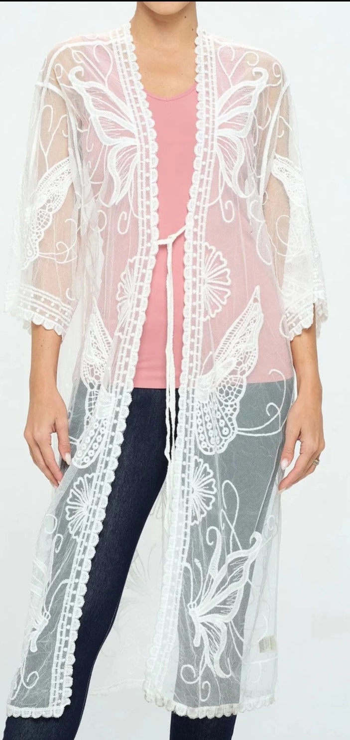Irina Butterfly Lace Kimono