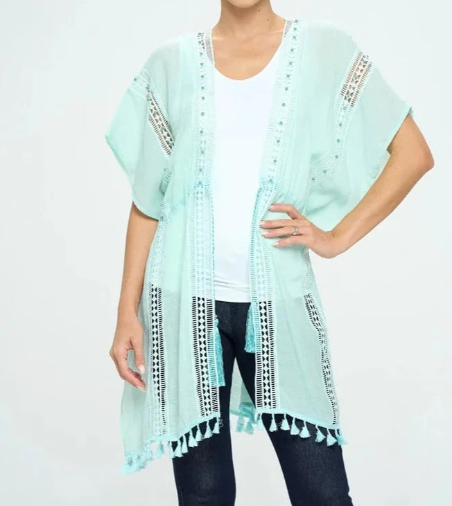 Simone Pearl Trimmed Kimono