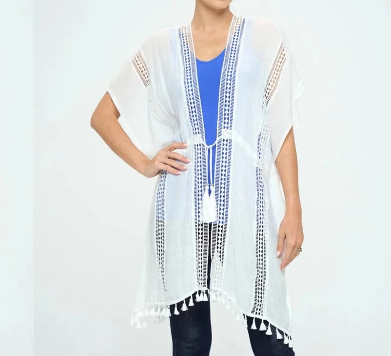 Simone Pearl Trimmed Kimono