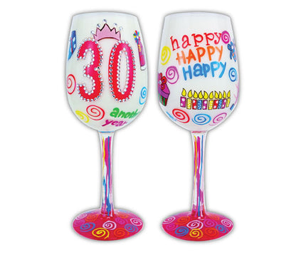 30, Another Year Older-Wine Glass