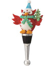 Glass Bottle Stopper-Christmas Owl