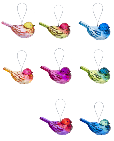 Hanging Two-Tone  Acrylic Birds-3.25"
