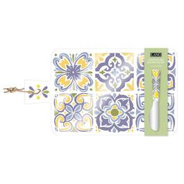 Lemon Grove Ceramic Cheese Board with Matching Spreader