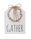Autumn Wreath Tabletop Sign -Thankful, Gather, or Blessed
