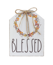 Autumn Wreath Tabletop Sign -Thankful, Gather, or Blessed