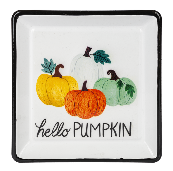 Harvest White Enamel on Metal Trinket Dish-Choose From 4 Styles