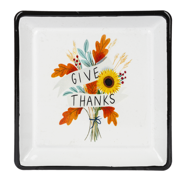 Harvest White Enamel on Metal Trinket Dish-Choose From 4 Styles