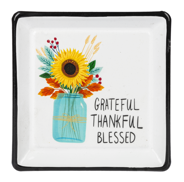 Harvest White Enamel on Metal Trinket Dish-Choose From 4 Styles