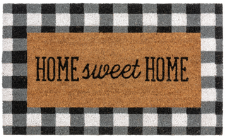 "Home Sweet Home" Gingham Doormat
